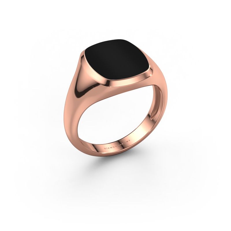 Chevalière Benjamin 2 Light 585 or rose onyx 13x11 mm