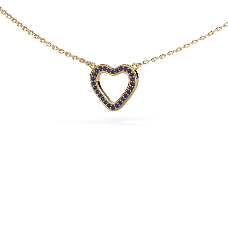 Pendant Heart 3 585 gold sapphire 0.8 mm