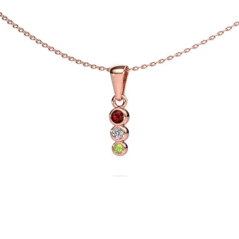 Anhänger Felica 585 Roségold Granat 2.7 mm