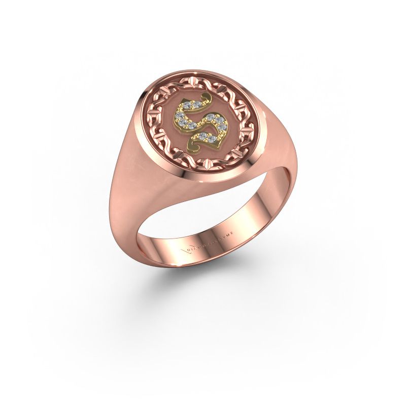 Men's ring Ruan 585 rose gold diamond 0.05 crt