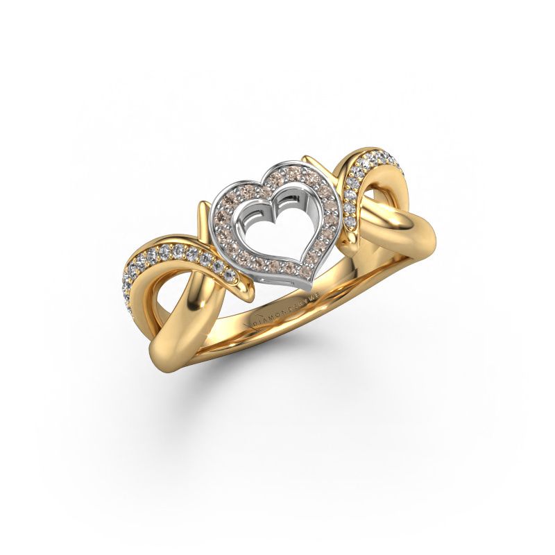 Ring Earlie 2 585 gold brown diamond 0.244 crt
