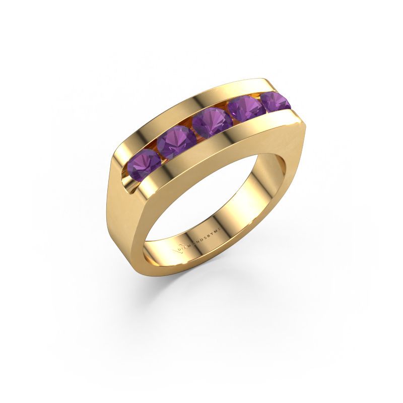 Heren ring Richard 585 goud amethist 4 mm