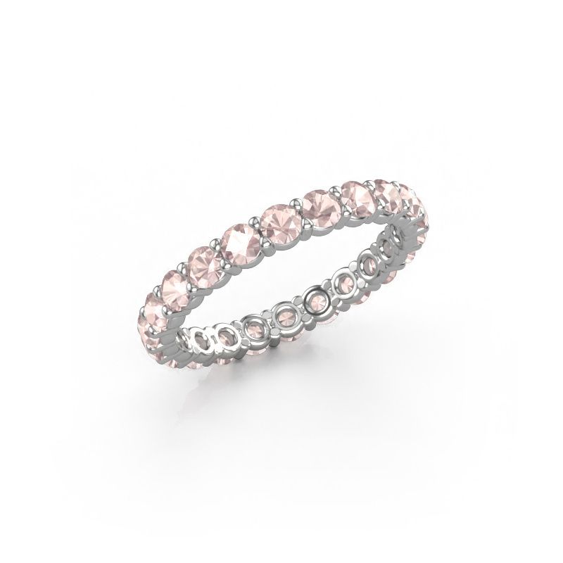 Aanschuifring Heddy rnd 2.7 585 witgoud morganiet champagne 2.7 mm
