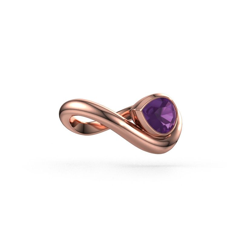 Bague Lena 585 or rose améthyste 8x6 mm