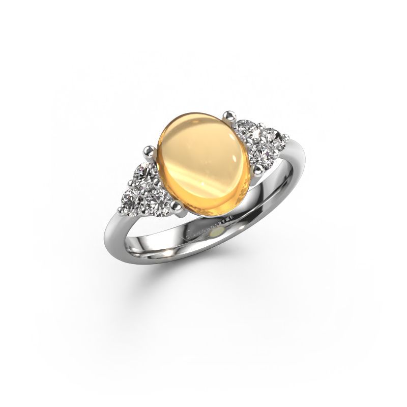 Ring Clarice 950 platina citrien 10x8 mm