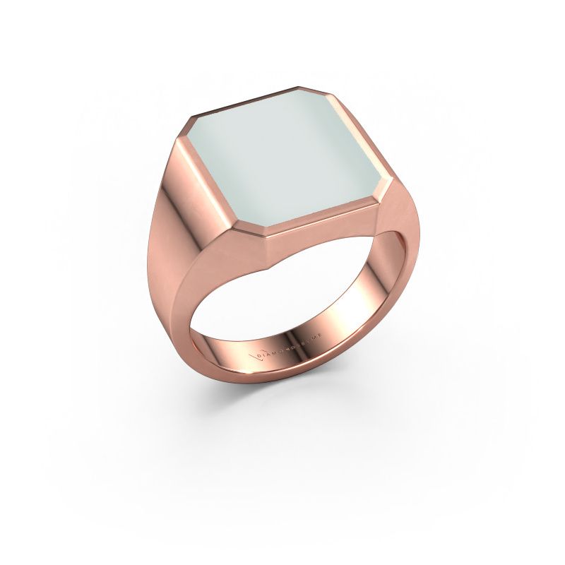 Siegelring Lars 3 585 Roségold grüner Lagenstein 14x12 mm
