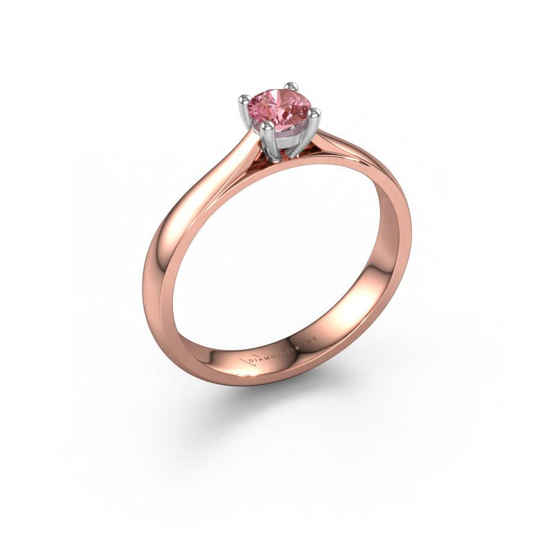 Engagement ring Sam 585 rose gold pink lab grown diamond 4.2 mm