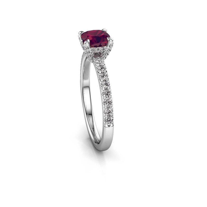 Image of Engagement ring saskia 1 cus<br/>585 white gold<br/>Rhodolite 5.5 mm