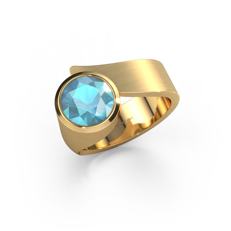 Ring Nakia 585 gold blue topaz 8 mm