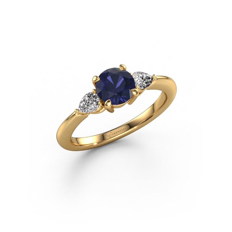 Engagement ring Chanou RND 585 gold sapphire 6 mm