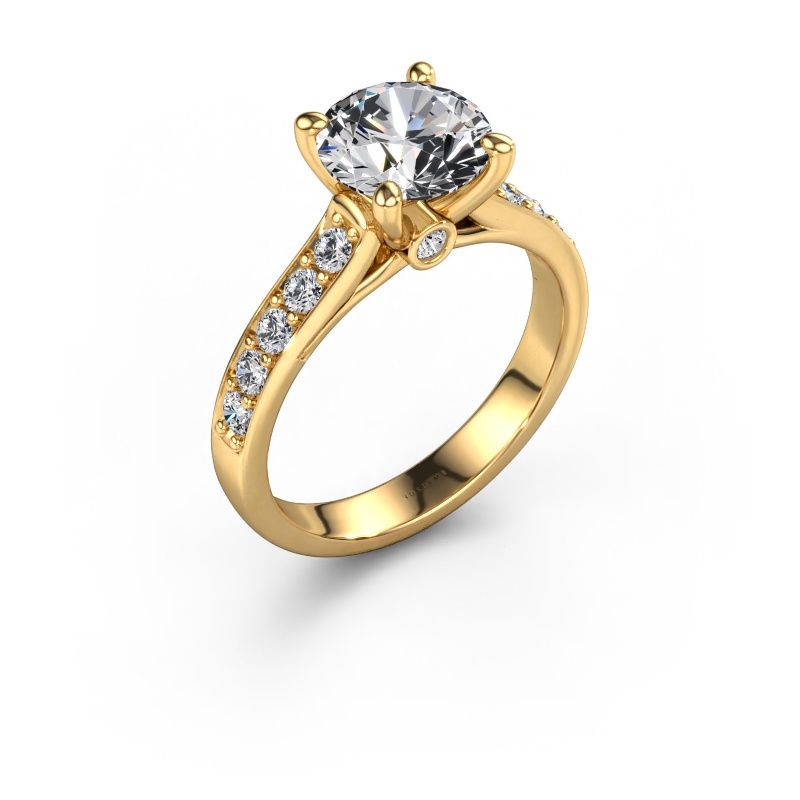 Engagement ring Valorie RND 2 585 gold lab grown diamond 2.39 crt