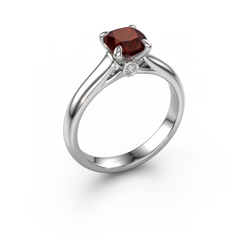 Bague de fiançailles Valorie cus 1 950 platine grenat 6 mm