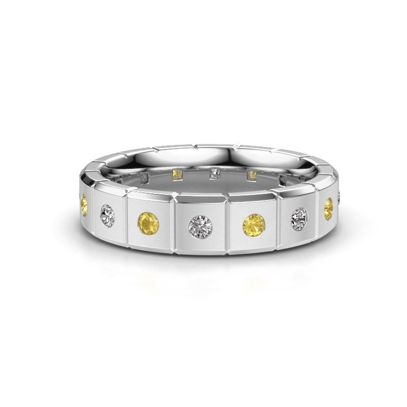 Afbeelding van Huwelijksring WH2055L15DP 950 platina gele saffier ±5x2.4 mm