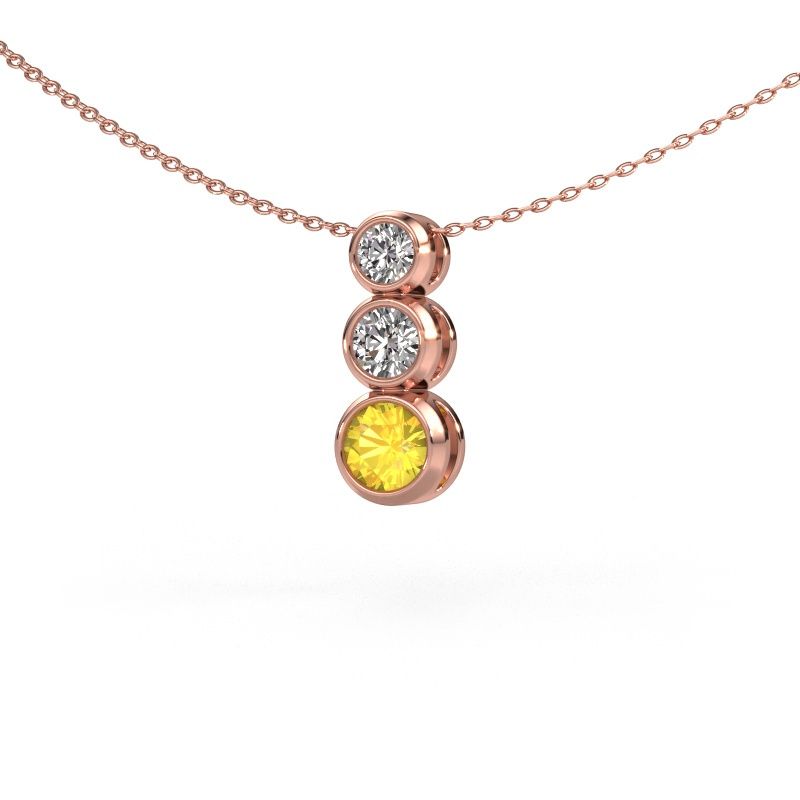 Anhänger Linda 585 Roségold Gelb Saphir 5 mm