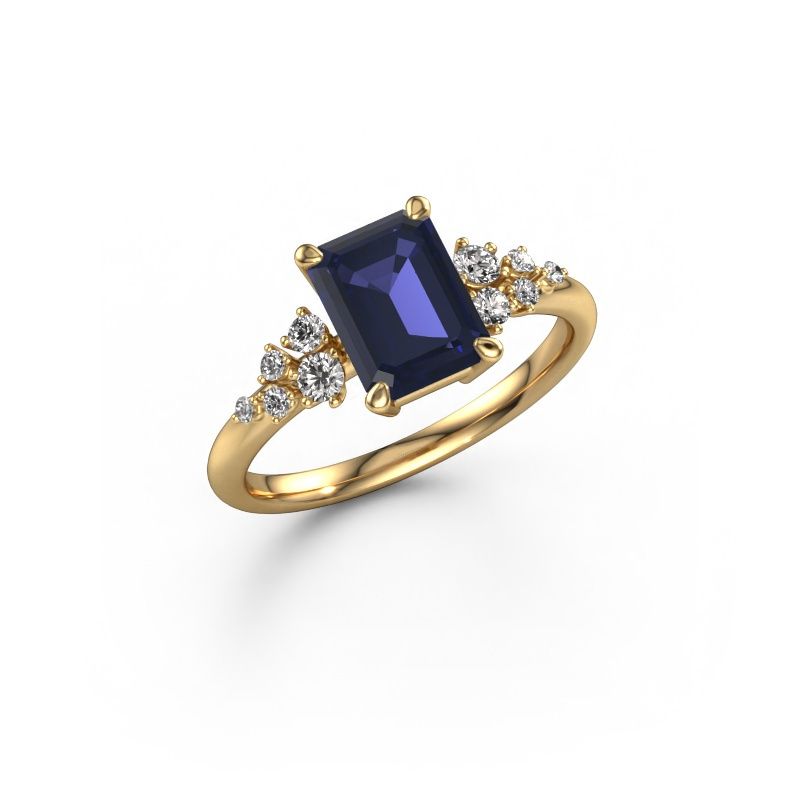Verlobungsring Royce EME 585 Gold Saphir 8x6 mm