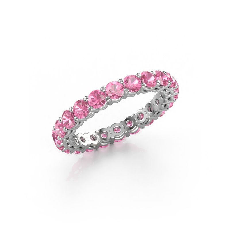 Stackable ring Michelle full 3.0 585 white gold pink sapphire 3 mm