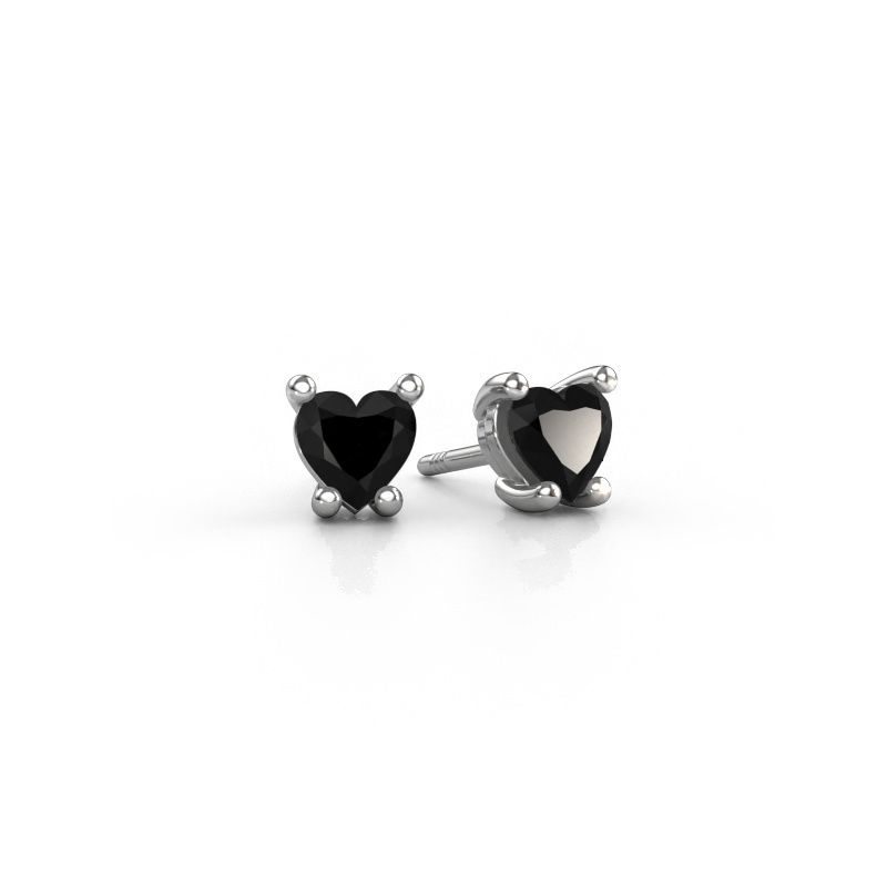 Ohrringe Sam Heart 585 Weißgold Schwarz Diamant 0.65 crt