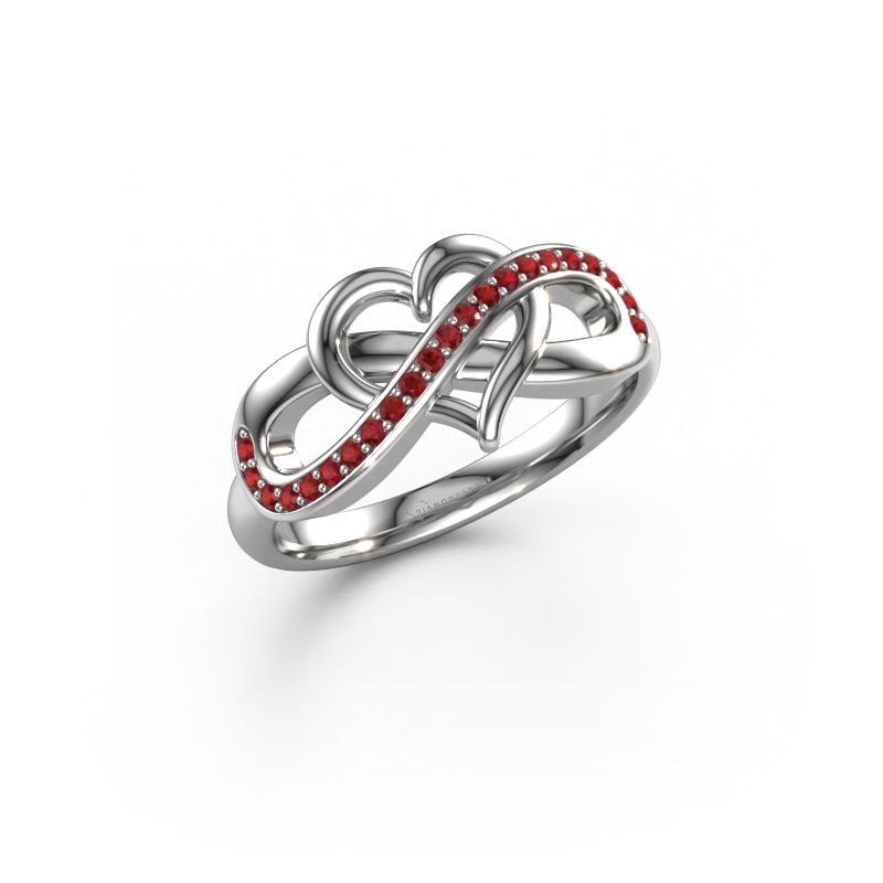 Ring Yael 950 platina robijn 1.1 mm