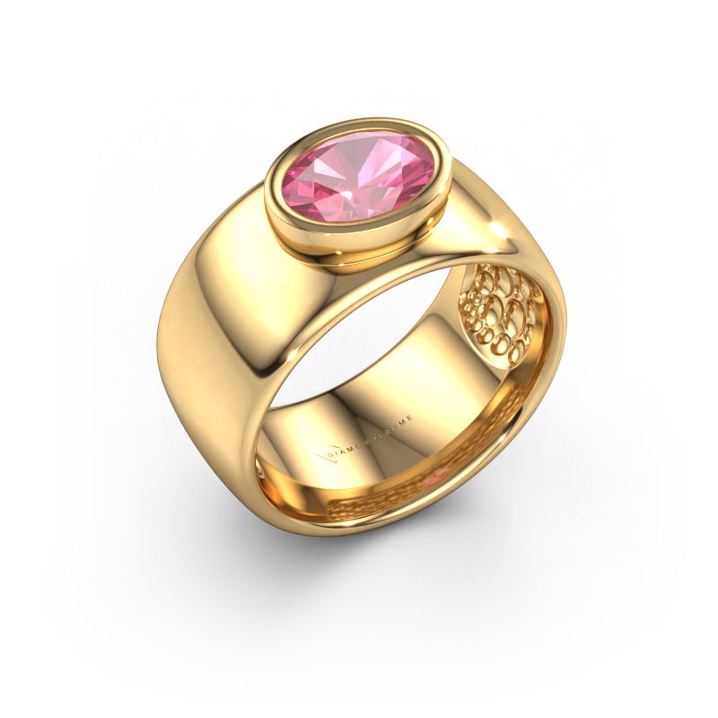 Ring Anouschka 585 gold pink sapphire 8x6 mm