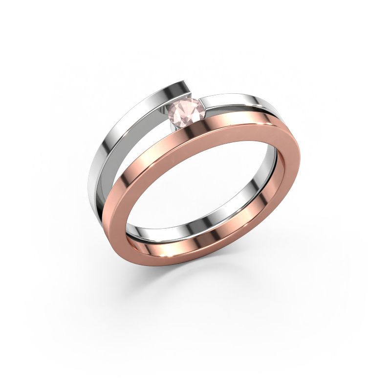 Ring Sandy 585 rose gold morganite champagne 3.4 mm