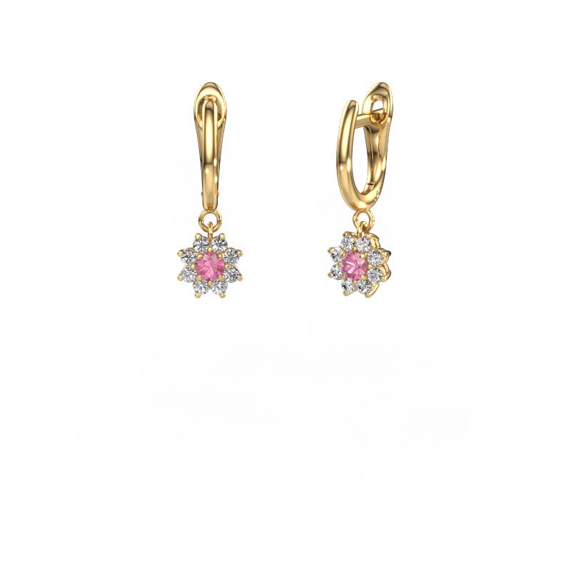 Pendants d'oreilles Camille 1 585 or jaune saphir rose 3 mm