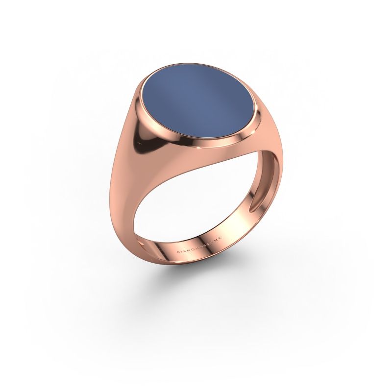 Signet ring Herman 4 light 585 rose gold blue sardonyx 15x12 mm