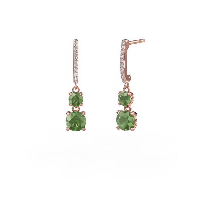 Ohrhänger Tanja 2 585 Roségold Turmalin grün 4.2 mm