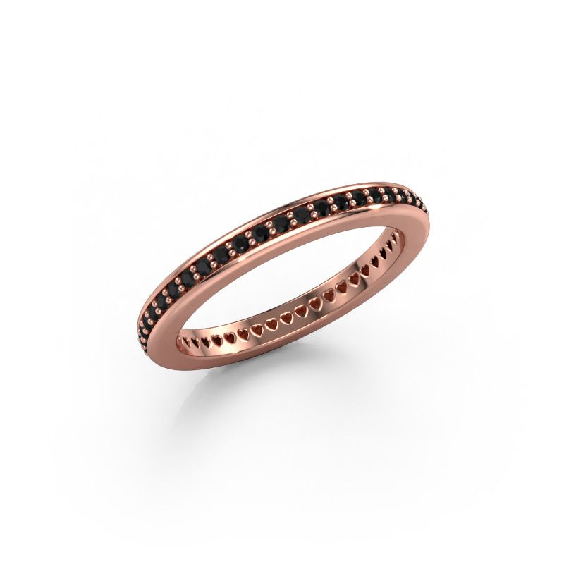 Stackable ring Elvire 2 585 rose gold black diamond 0.414 crt