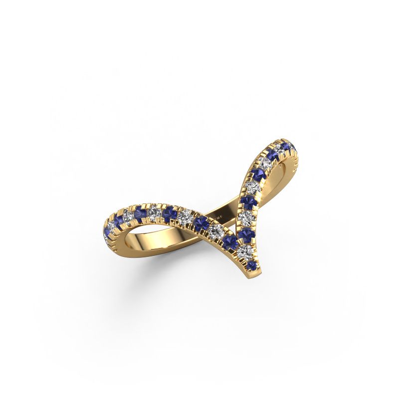 Ring Mirtha 585 goud saffier 1.5 mm