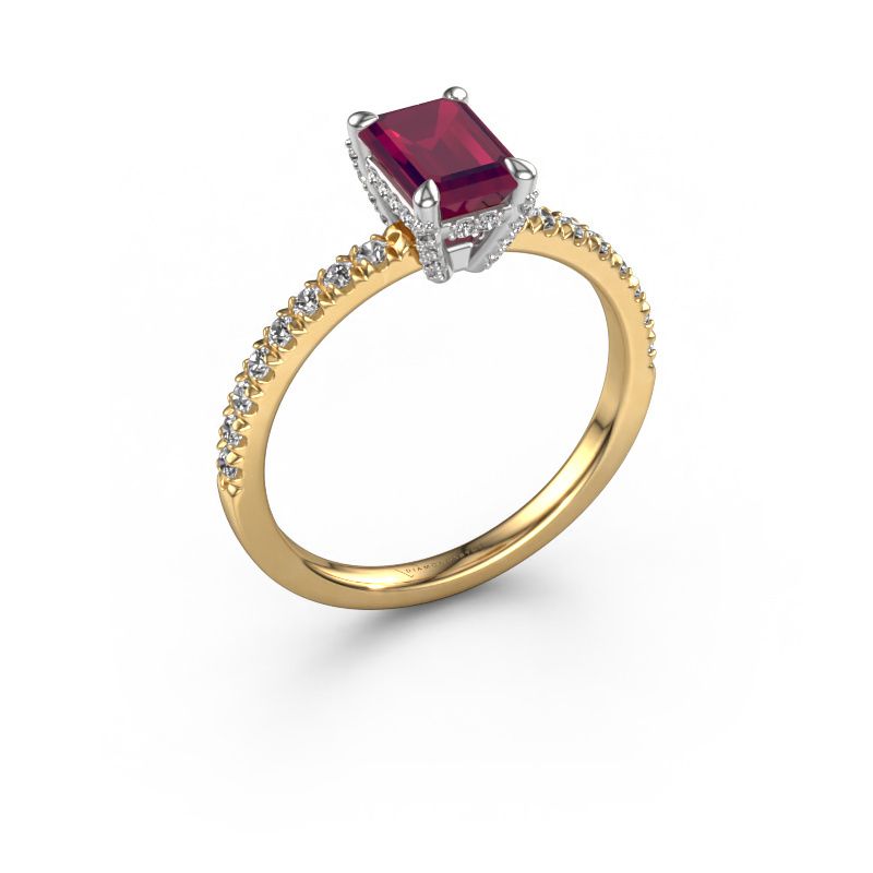 Engagement ring Saskia EME 1 585 gold rhodolite 7x5 mm