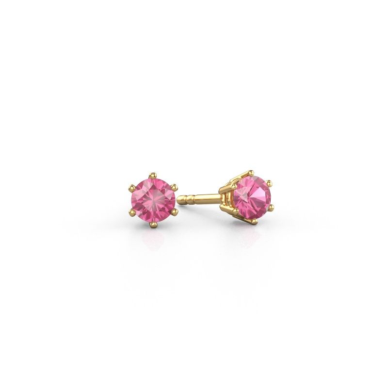 Earrings Fay 585 gold pink sapphire 4.2 mm