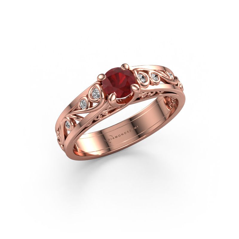 Ring Quinty 585 rose gold ruby 4.7 mm
