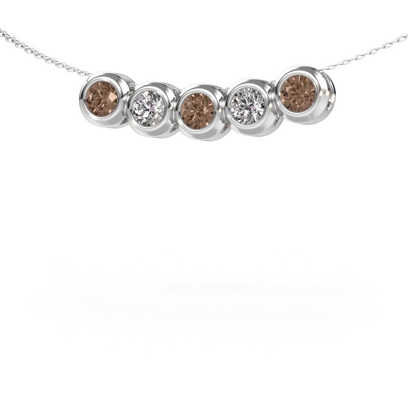 Collier Kim 5 585 or blanc diamant brun 1.25 crt