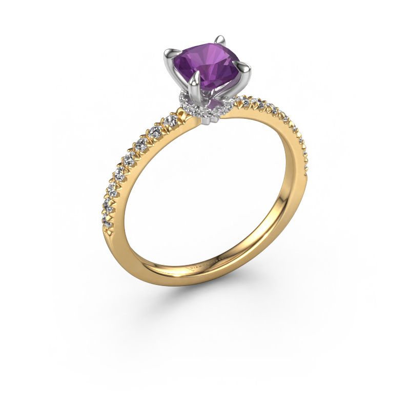 Bague de fiançailles Crystal CUS 4 585 or jaune améthyste 5.5 mm