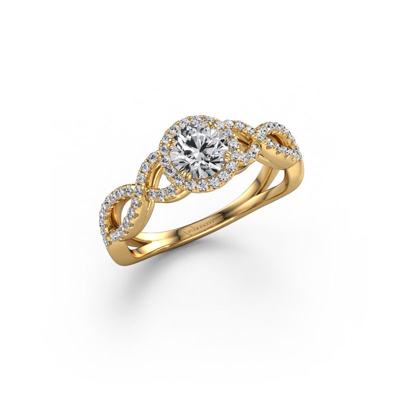 Engagement ring Dionne rnd 585 gold lab grown diamond 0.82 crt