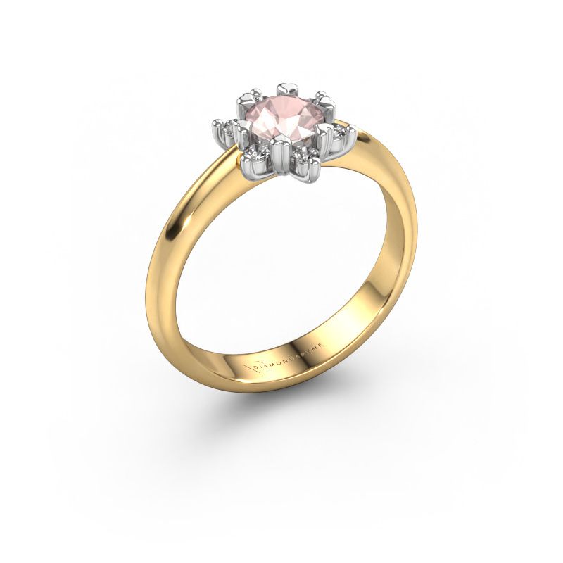 Ring Liesbeth 585 gold morganite champagne 5 mm
