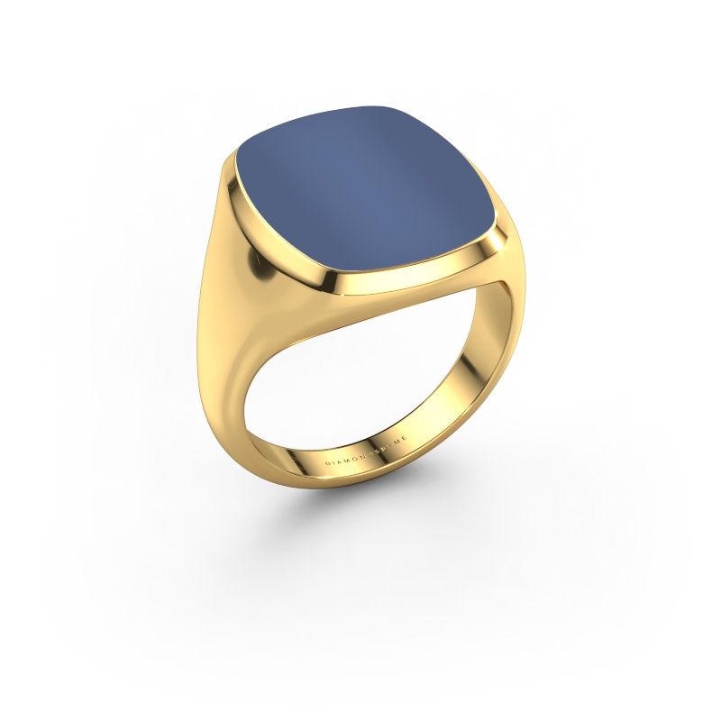 Anello chevalier Benjamin 4 585 oro sardonica blu 17x14 mm