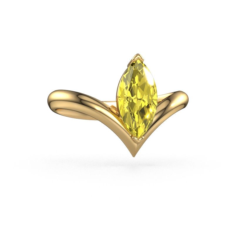 Engagement ring Maddy MRQ 585 gold yellow lab grown diamond 11x5.5 mm