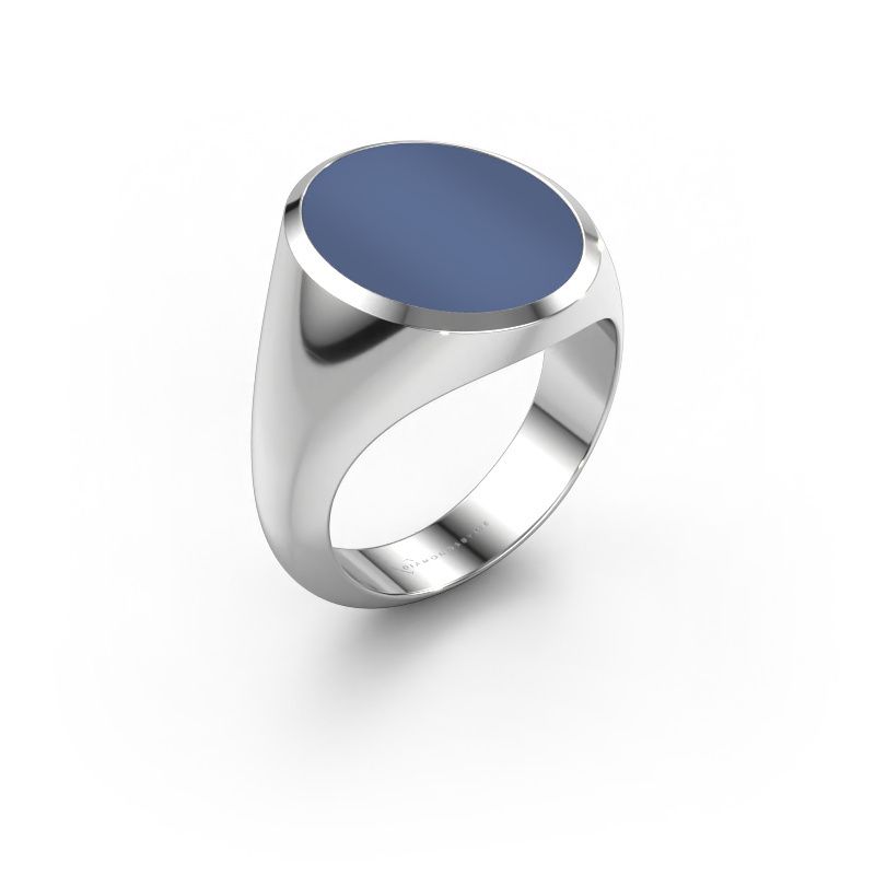 Siegelring Herman 6 950 Platin Blau Lagenstein 16x13 mm