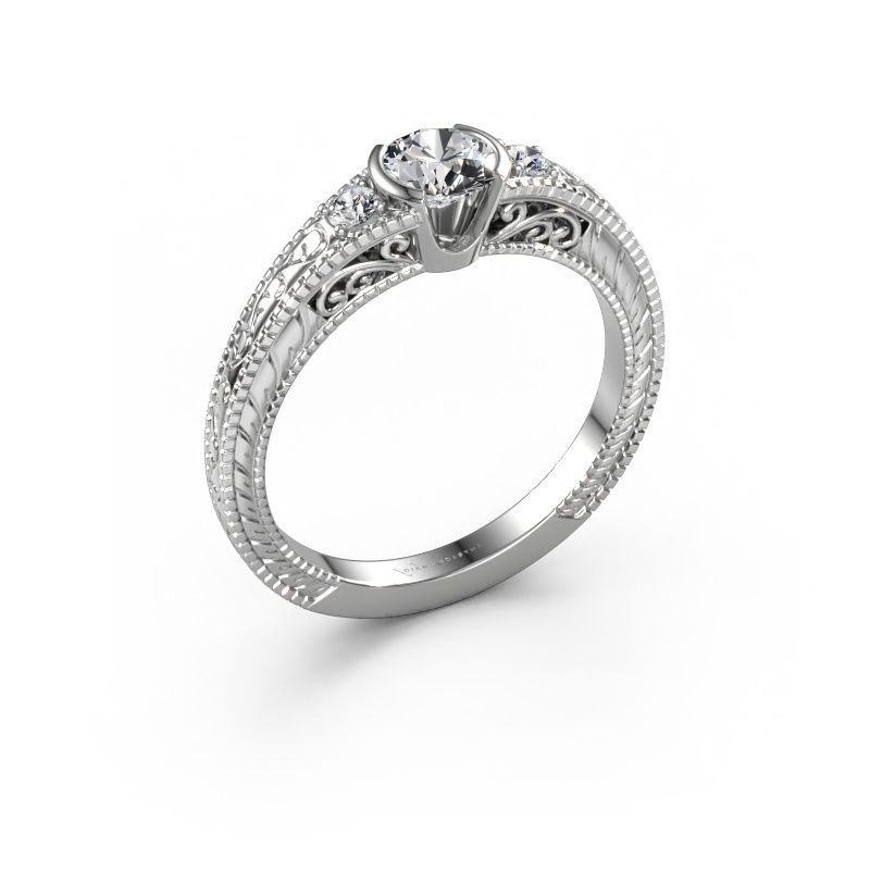 Bague de fiançailles Anamaria 585 or blanc diamant synthétique 0.59 crt