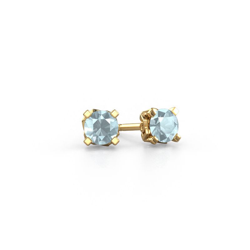 Earrings Ize 585 gold aquamarine 5 mm