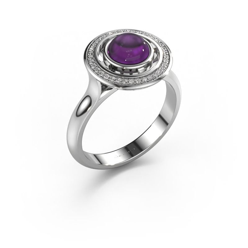 Bague Salima 950 platine améthyste 6 mm