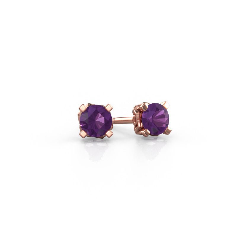 Earrings Ize 585 rose gold amethyst 5 mm