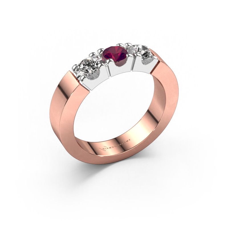Bague Dana 3 585 or rose rhodolite 4 mm