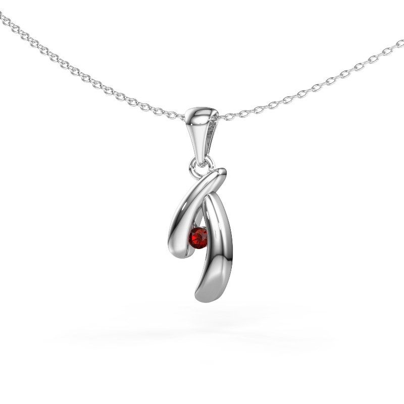 Pendentif Jinke 585 or blanc grenat 2.5 mm