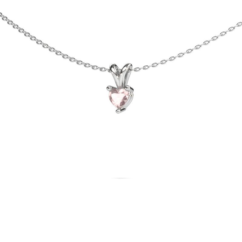 Necklace Garnet 950 platinum morganite champagne 4 mm