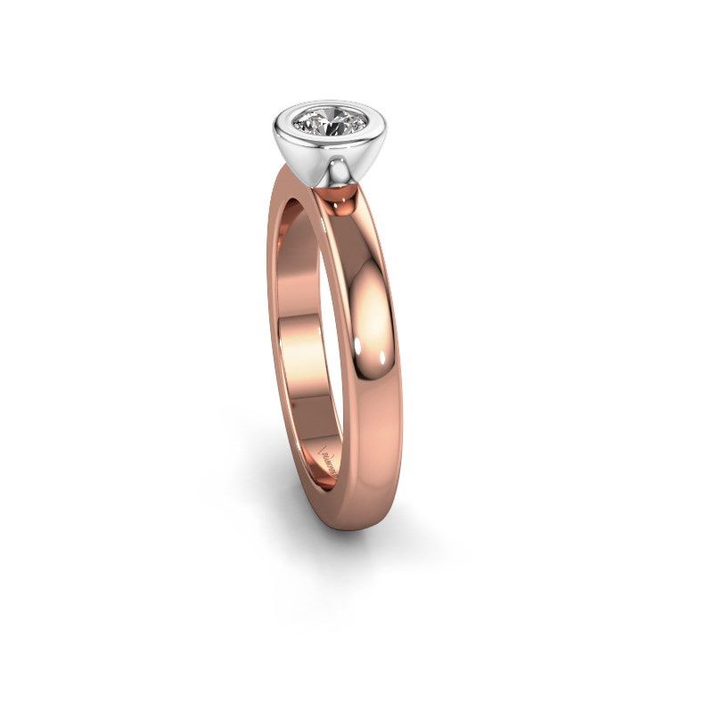 Image of Stacking ring Eloise Round 585 rose gold diamond 0.25 crt
