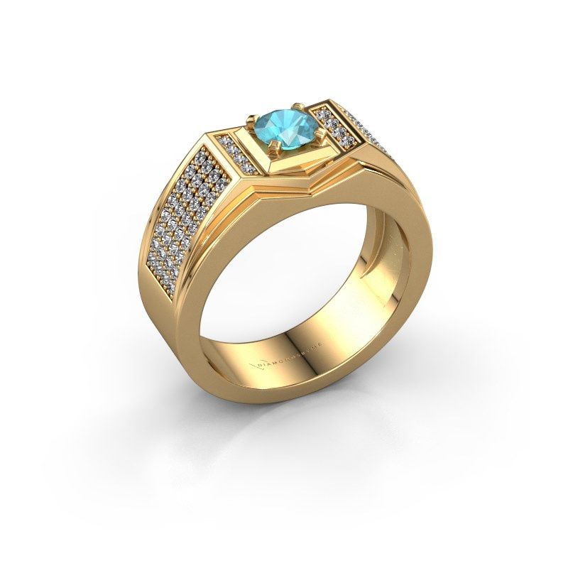 Image of Men's ring marcel<br/>585 gold<br/>Blue topaz 5 mm