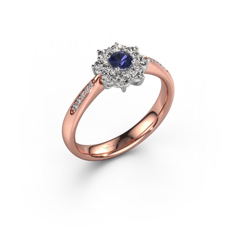 Verlobungsring Carolyn 2 585 Roségold Saphir 3.4 mm