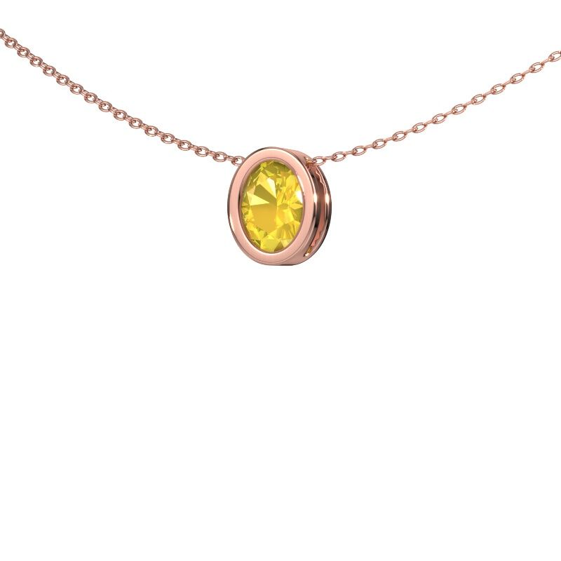 Pendant Lavon OVL 585 rose gold yellow sapphire 7,5x5,5 mm
